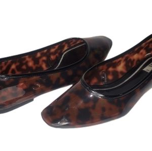 ZARA Tortoise Jelly Shell Ballet flats Sz 39